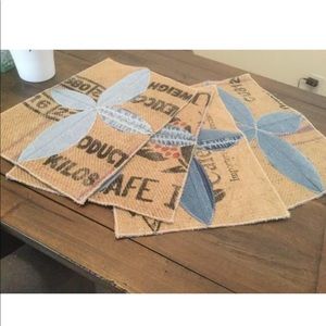 upcycled denim/coffee beans bag placemats